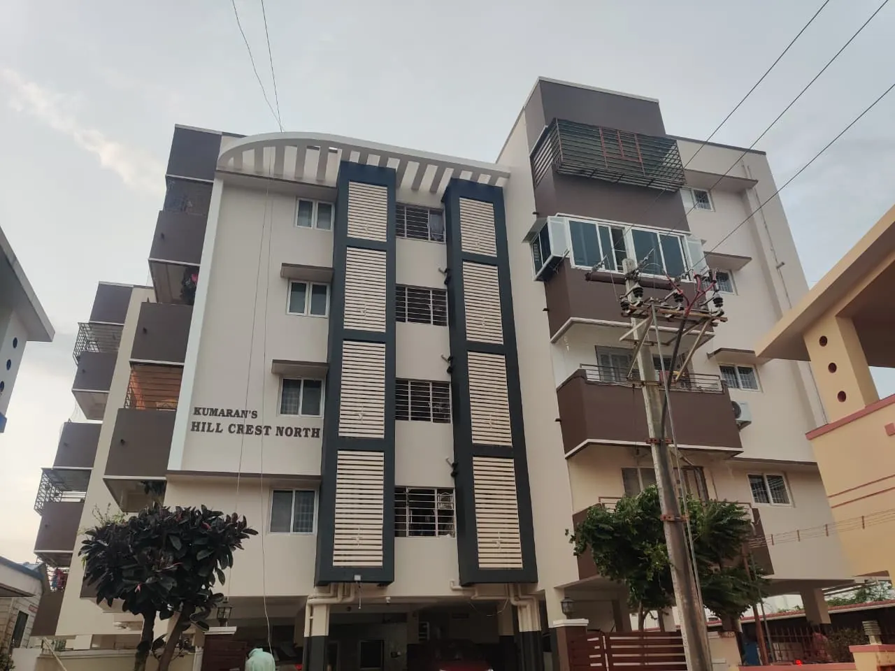 Multi-storey apartment building exterior after repainting
